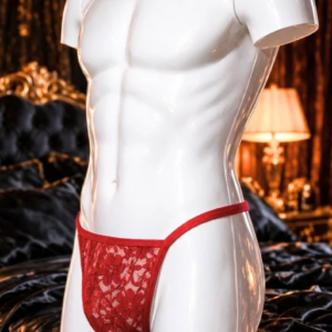 Fantazi Kırmızı Dantelli Erkek String Tanga BC4618