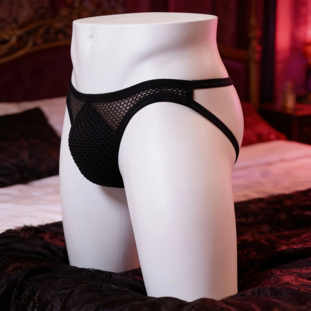 Bacio Fantezi Arkası Açık Seksi File Erkek Kilot ( PEDSİZ ) BC10130 - Görsel 2