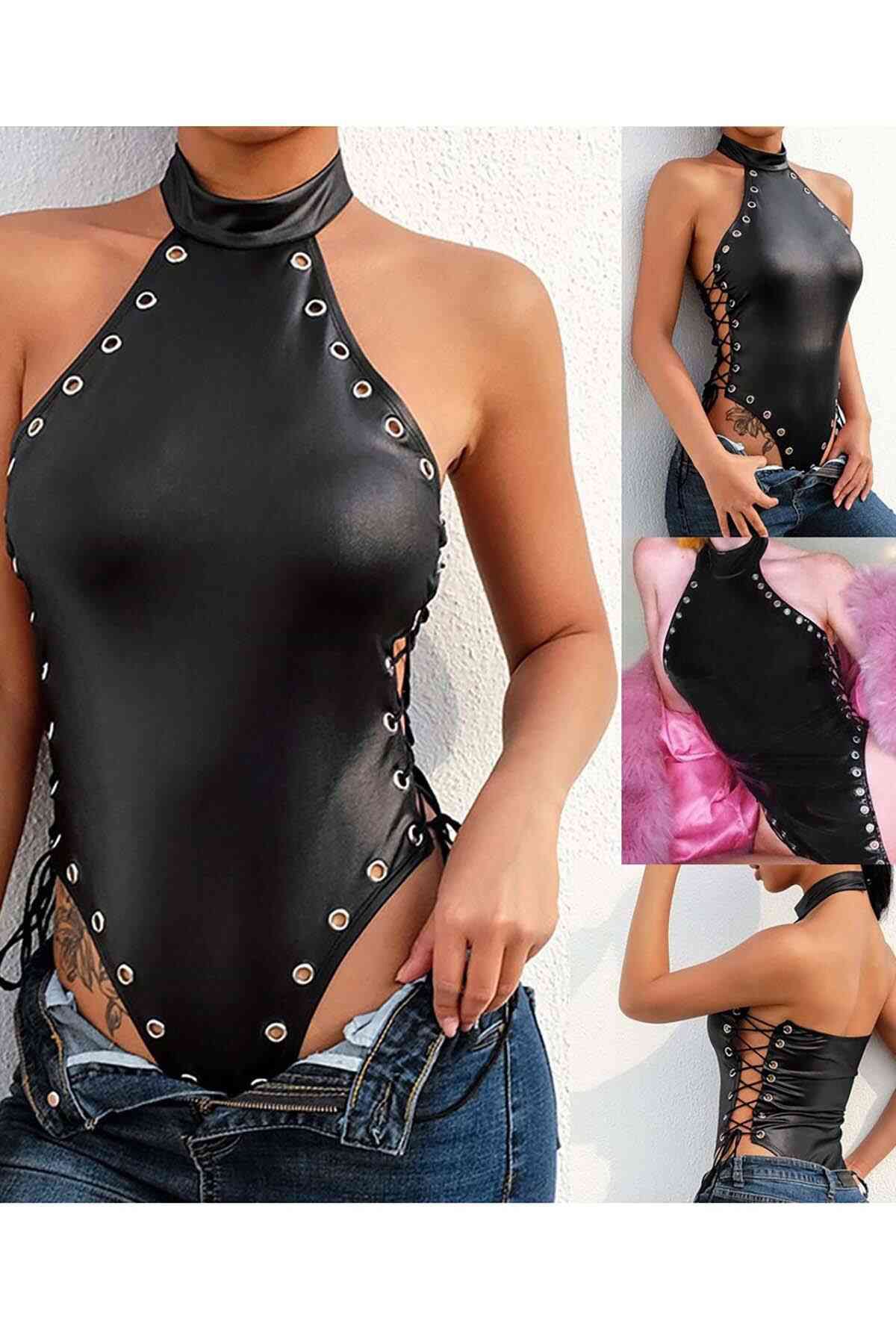 bacio-fantezi-deri-parlak-gorunumlu-metalli-body-bc-5426-3