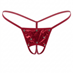 Bacio Fantazi Kırmızı  Özel Ağı Açık Seksi Metalli String-Tanga BC1284