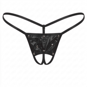 Bacio Fantazi Siyah Özel Ağı Açık Seksi Metalli String-Tanga BC1286