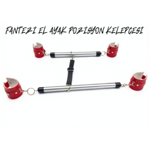 Fantezi Kırmızı Deri Seksi Borulu Yatak Kelepçesi BC5385