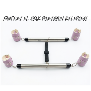 Fantezi Lila Deri Seksi  Borulu Yatak Kelepçesi BC5384