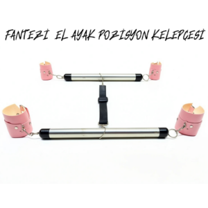 Fantezi Pembe Deri Seksi Borulu Yatak Kelepçesi BC5383