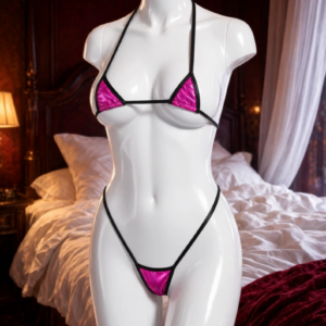 Seksi Pembe Üçgen Kesim Sütyen String Takım BC10142