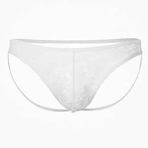 Seksi Dantelli Arkası Açık Seksi Beyaz Erkek Külot BC4628