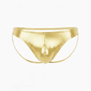 Fantezi Altın Arkası Açık Seksi Parlak Erkek Külot BC4622