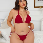 Büyük Beden Kırmzı Sütyen Tanga BC9259