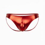 Fantezi Kırmızı Arkası Açık Seksi Parlak Erkek Külot BC4620