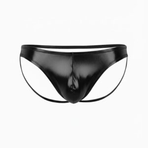 Fantezi Siyah Arkası Açık Seksi Parlak Erkek Külot BC4621